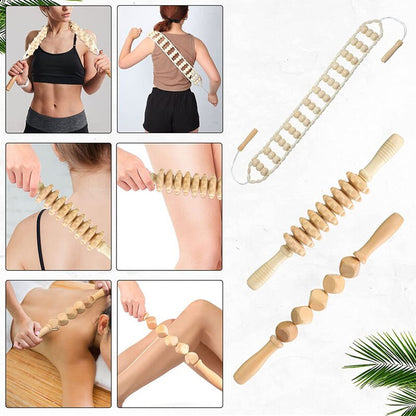 ZONGKUNG Wood Therapy Massager Maderoterapia Kit for Lymphatic Drainage anti Cellulite Body Slimmling Wood Gua Sha Massage Tools