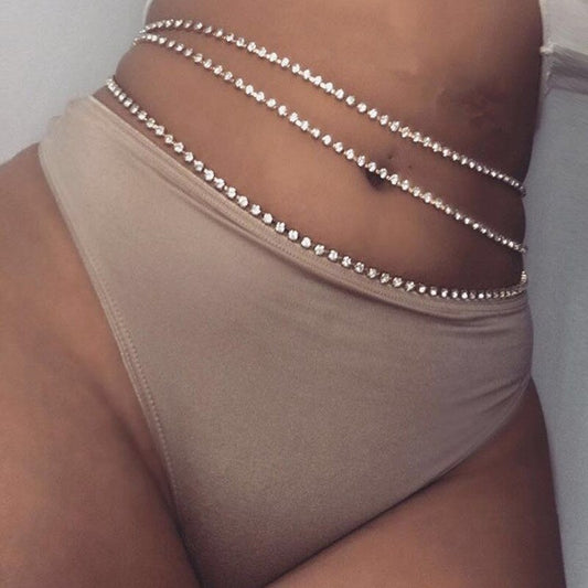 Boho Body Chain Jewelry Beach Waist Belly Bikini Chain for Women and Girls