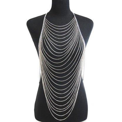 European and American Body Chains Various Alloy Shoulder Chains Multi-Layered Tassel Body Chains Double Shoulder Necklaces